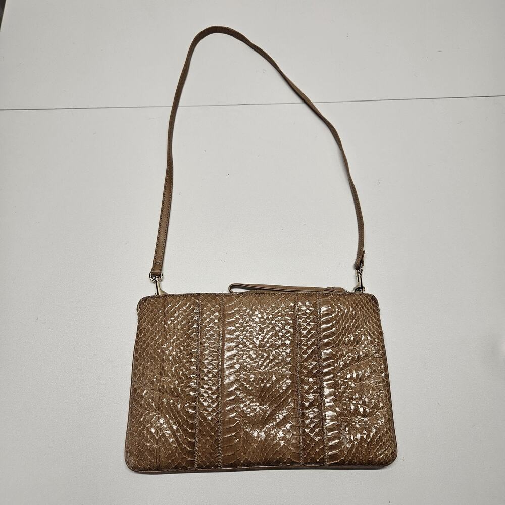 Real Full-Body Python Snakeskin/Leather Tan Shoul… - image 1